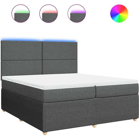 Maison Exclusive - Giroletto a Molle con Materasso Grigio Scuro 200x200 cm Tessuto (1/5)