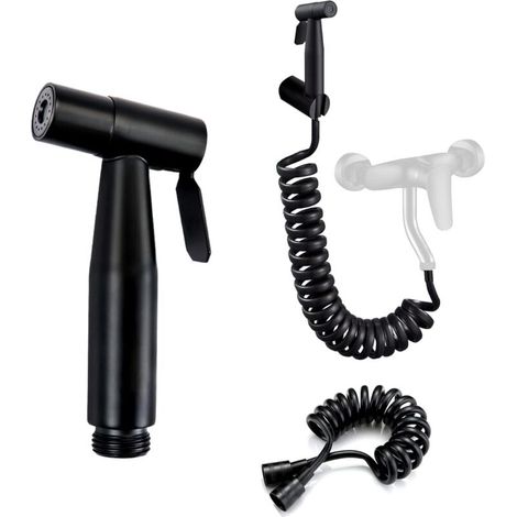Toilettes Pulvérisateur Bidet Kit Douchette WC - Douche Acier Inoxydable Pulverisateur a Main, Pour Hygiène Personnelle, Nettoyage wc Conduites, Bidet, Salle Bain, 150CM Télescopique Douche (1/4)