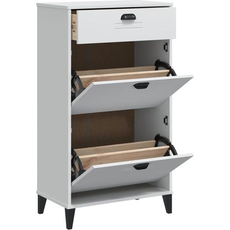 Armoire à chaussure Meuble à chaussures VIKEN blanc bois d'ingénierie (1/5)