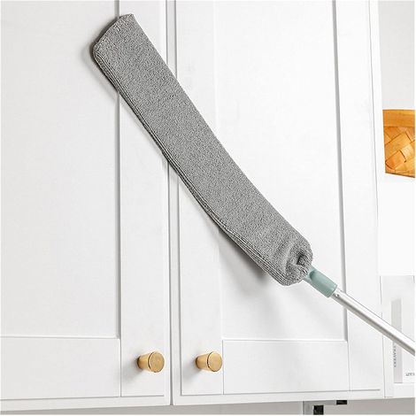 Balai À Poussière - Manche Télescopique 60-120 Cm - Tête Microfibre Lavable - Collecteur Plat Amovible Pour Fentes - 1 Pièce (1/5)