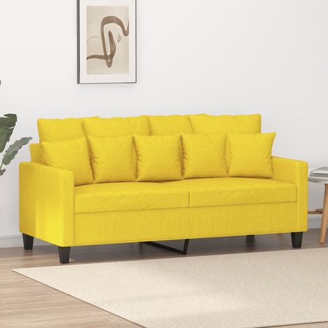 Sofá de 2 plazas de tela amarillo claro 140 cm vidaXL