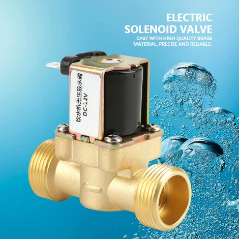 Électrovanne 2 voies 12 V G3/4 en laiton N/C normalement fermée, sans régulation de pression