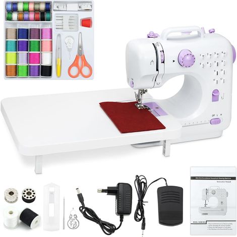 Base Machine à Coudre électrique Manuelle Pour Débutants  Outil DIY Accessoire Cadeau, 12 Motifs de Couture Automatique Vitesse Réglable, 2 Méthodes D'Alimentation (1/5)