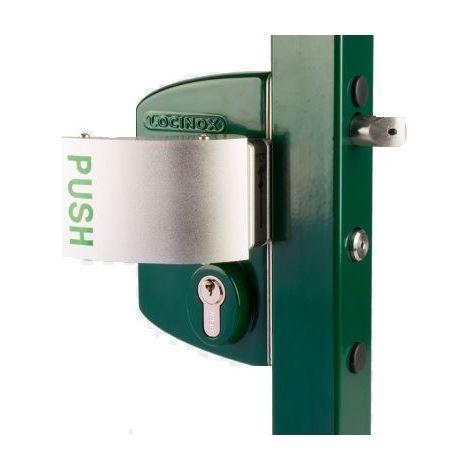 Locinox – Serrure anti-panique industrielle en acier inoxydable – Profil carré 40mm-60mm – Cylindre s'entrouvant GSX – Poignée 3006PUSH