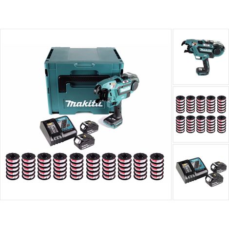 Makita – Connecteur d'armature sans fil 18V – Moteur Brushless – 2 batteries 5,0 Ah – Chargeur rapide – 25 fils d'attache – Technologie XPT (1/5)