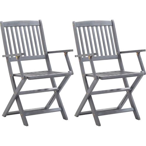 Maison Exclusive - Klappbare Gartenstühle 2 Stk. mit Sitzkissen M