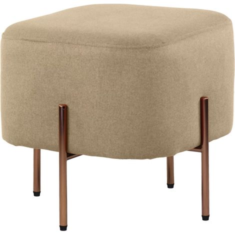 Pouf design in tessuto beige - Kate (1/4)