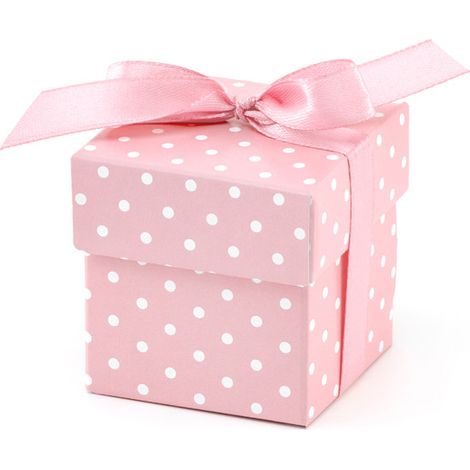 Scatole rosa a pois, 10 pezzi