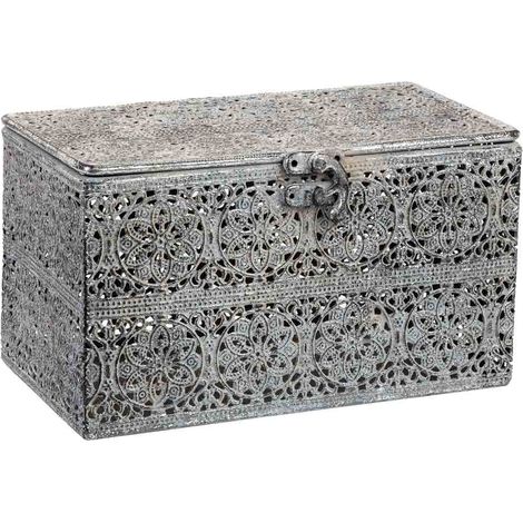 Caja de metal negra 20.5x12.5x11.5h cm