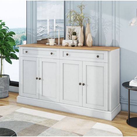 Sideboard Schrank Aufbewahrung 150 cm Naturholz OKMYHOME (1/5)