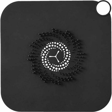 Couvercle de Drain de Douche, Attrape-Cheveux en Silicone, Siphon de Baignoire pour Douche (Noir), Ensoleillé (1/5)