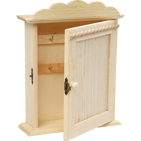 Armoire à clés - Bois - 6 crochets - Marron