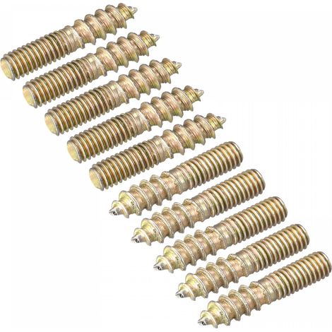 12pcs M4x20mm Vis Double Filetage Boulon pour Bois Meuble (1/5)