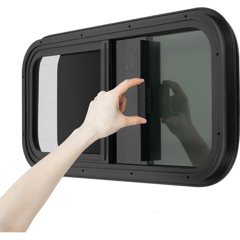 HAUTOUR Fenêtre coulissante pour camping-car, 700 x 400 mm, fermeture éclair, fenêtre basculante, fenêtre de camping-car, protection contre les insectes, protection solaire, fenêtre de caravane (1/5)