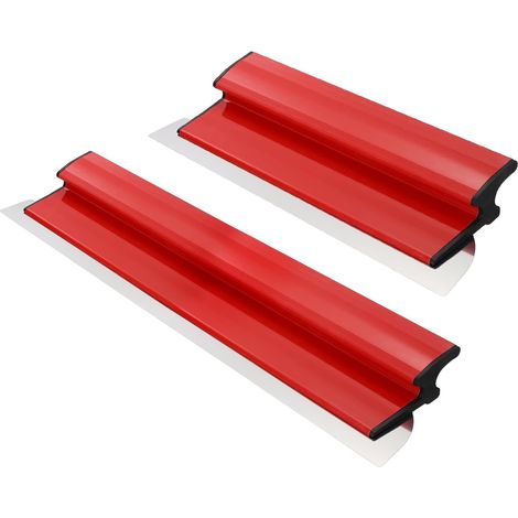 Spatule Enduit Lissage Set, 40/80 cm Lame a Lisser Z, Couteau a Enduire Liss, spatule de lissage en acier inoxydable pour Mur Plafond Lame d'écrémage Outillage, Rouge (1/5)