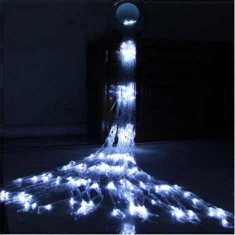 Luci a cascata a LED, effetto neve con flusso d'acqua, tenda fatata da appendere, luce scintillante con flusso d'acqua per decorazioni (3 x 2 m, 240 LED, bianco freddo) (1/5)