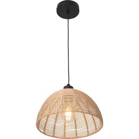Lampe lampadaire suspension E27 naturel noir