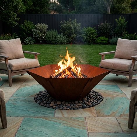 vidaXL Focolare Ruggine 58,5 x 51,5 x 19,5 cm Acciaio Corten (1/5)