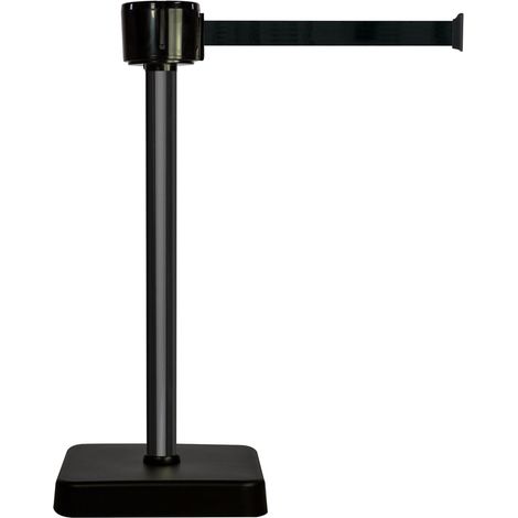Poteau alu noir à sangle grande longueur noir 12m x 50mm sur socle mobile - 2810036 (1/2)