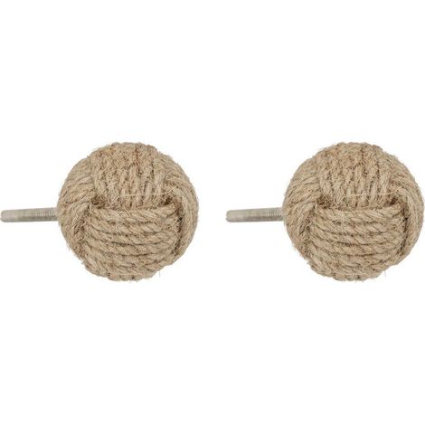 Lot de Boutons de Meuble "Dayana" 4cm Naturel (1/2)