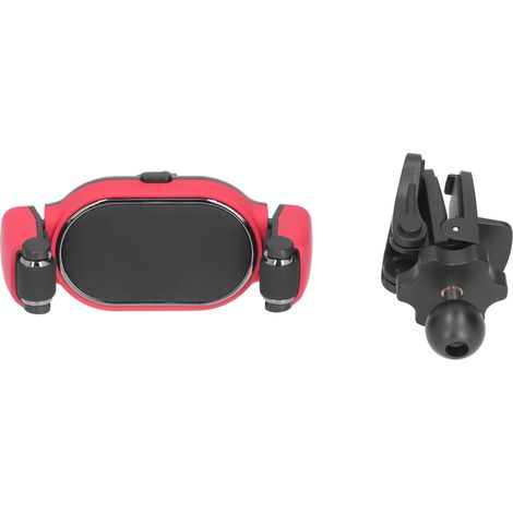 Support téléphone voiture mini format rotatif 360°, design rouleau pour écran 4 à 6,5 pouces, rouge (1/5)