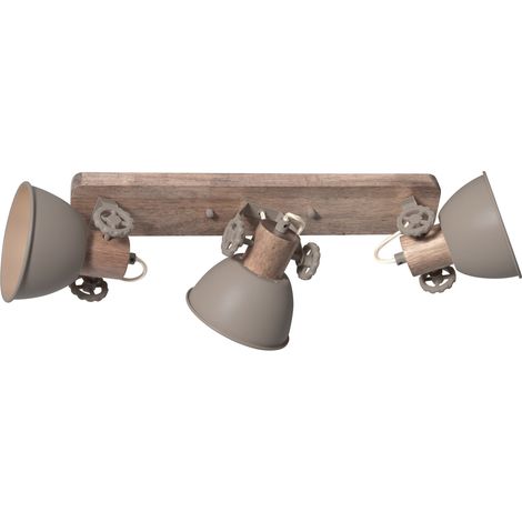 Mexlite - spot - Gearwood - crème - holz metall - aufbauleuchte - (1/4)