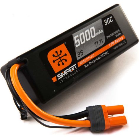 11.1V 5000mAh 3S 30C Smart Hardcase LiPo Battery: IC5