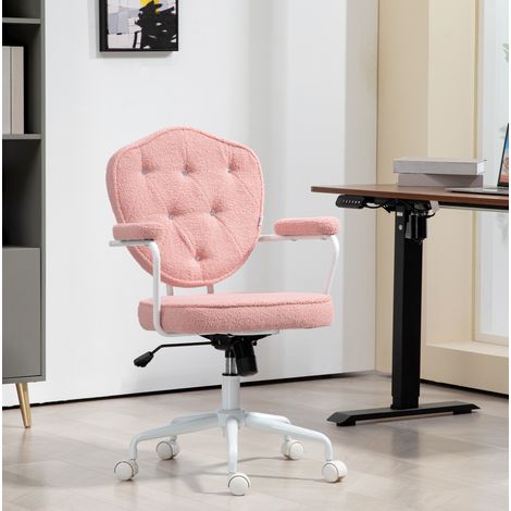 MEUBLIV Silla de oficina rosa 63 x 61,5 x 93-101 cm – altura regulable, reclinable (1/5)