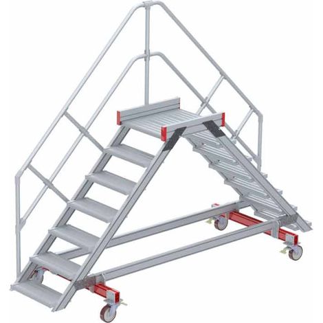 Euroline 512 mobiler Überstieg 45° Stufenausführung Alu gerieft Stufenbreite 600mm 7 Stufen