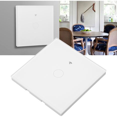 Relais de commutation intelligent WiFi graffiti à canal unique blanc neutre/phase avec commande tactile, commande vocale Alexa/Google, relais de type 86. (1/5)