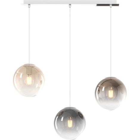 Lampadario Moderno Big Eclipse Metallo Cromo Vetro Multicolor 3 Luci E27