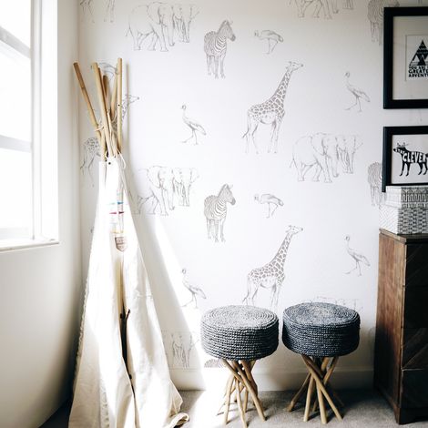 Papier peint Motif Tanzanie, Gris clair 150 x 250cm (1/5)