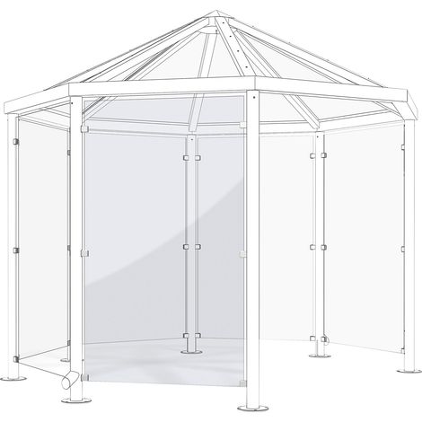 WSM, Paroi latérale pour abri style pavillon, en verre sécurit (1/5)
