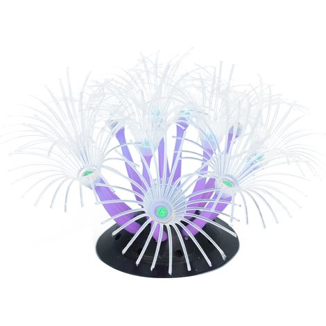 Tournesol artificiel corail Silicone Simulation plante d'eau Aquarium Aquarium décorations violet (1/5)