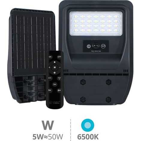 Farola solar LED Buat con sensor de movimiento y crepuscular 5W 6500K IP65 (1/5)