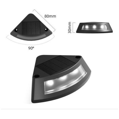 Lampe Solaire Exterieur Escalier, Lot de 4 IP65 Étanche Lumiere Solaire Exterieur Jardin, LED Blanc Escalier Éclairage Lumière pour Jardin Chemin Allée Patios Sol Terrasse Marches Noël