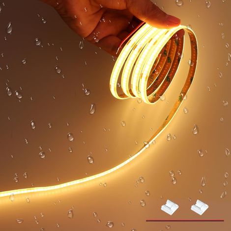 COB LED Strip 24V 6M 2700K Spotless Waterproof Dimmable, Cuttable, Self-Adhesive, CRI 90+ 320LEDs/M Warm White 8 mm, for Trucks, Kitchens (No Power Supply) (1/5)