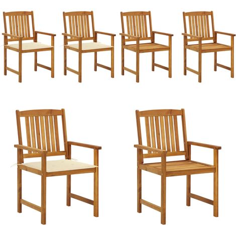 Chaises de jardin avec coussins 2 pcs Bois d'acacia massif - chaise de jardin - chaises de jardin - Home & Living (1/5)