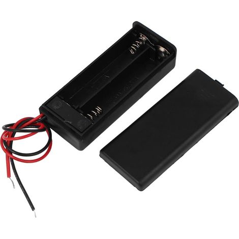 2 x AAA Batterie Support Enclose Boîtier Boîte Interrupteur Fils 3V Sortie Noir (1/4)