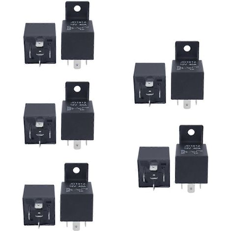 Lot de 10 relais inverseurs 12 V 40 A à 5 broches pour automobile, bateau et moto (1/5)