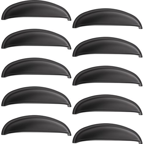 SO-TECH - Poignée de meuble NICK - Entraxe 96 mm - Noir - Pour cuisine, salle bain, armoire, commode, tiroir - Lot de 10 (1/4)