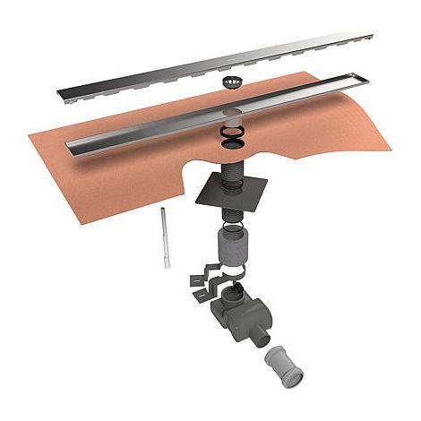 Water-stop Zero, L 700mm recouvrement en inox inclus (1/4)