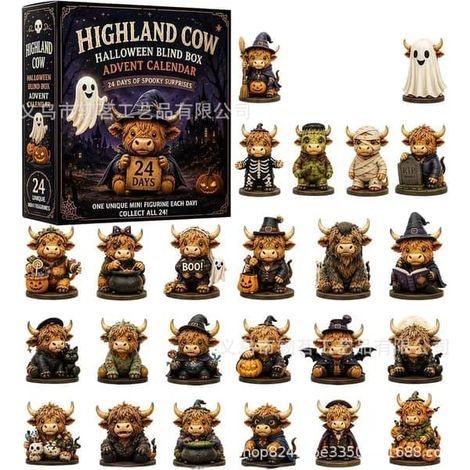 Calendrier de l'Avent Halloween 2026, décorations suspendues en acrylique 2D, compte à rebours effrayant de 24 jours, modèle Z pour cadeau et fête (1/2)