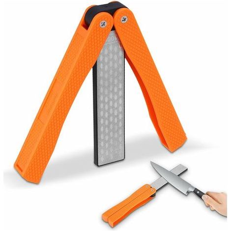 Afiladores de cuchillos, piedra de afilar de diamante plegable de bolsillo con grano 400/600, afilador de diamante de bolsillo de doble cara para cocina, jardín, camping y uso al aire libre. (1/5)