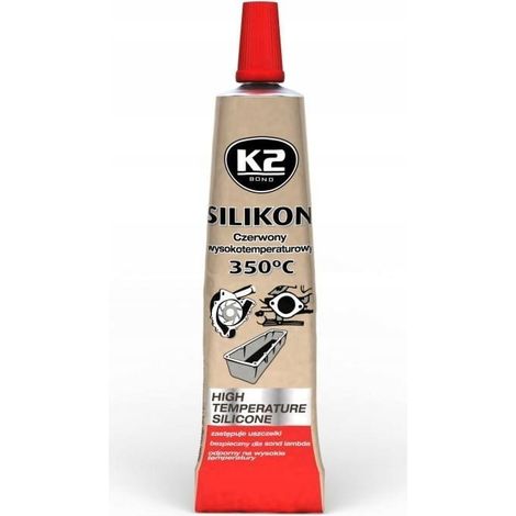 Silicona roja K2 LUZ 21G de alta temperatura (+350 grados), sellado líquido.