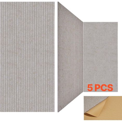 Réduction du Bruit Panneau Acoustique Mural Insonorisant Rayures Lot de 5 120x60cm Autocollant pour Studio Bureau Maison (1/5)