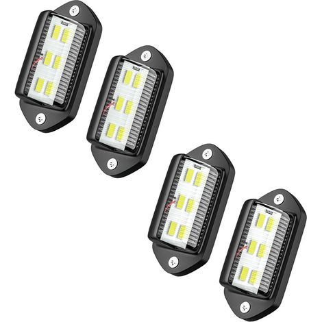 4 Stück LED-Kennzeichenleuchte, wasserdicht, 6 SMD-LED-Rückleuchten, Kennzeichenleuchte für 12 V/24 V, LKW, Van, Anhänger, Auto, Fahrzeug, Wohnwagen, DOLASO (1/4)