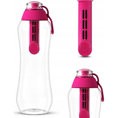 Bottiglia filtro per acqua Dafi rosa 0,5l + filtro