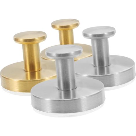 4pièces Crochets Adhésifs Sans Perçage Acier Inoxydable Pour Salle De Bain Douche Miroir Carrelage Support De Serviettes Vêtements (1/5)