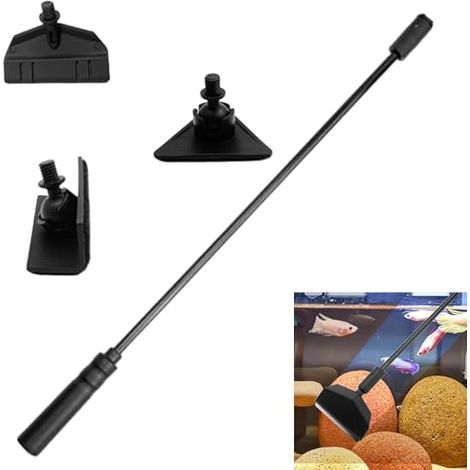 3 in 1 Fish Tank Cleaner Kit, Ensemble D'outils Nettoyage D'aquarium, avec Tige Amovible, Grattoir à Algues, Pinceau à Angle Droit, Réglable Brosse Triangulaire, pour Bacs à Poissons (1/5)